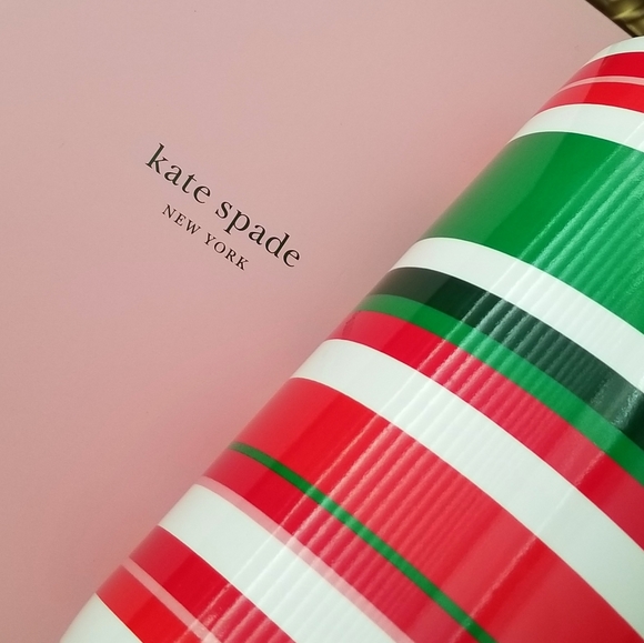❗Kate Spade New York Lenox Red/ Green Striped Ceramic Luxe Cookie Jar❗ - Picture 7 of 12